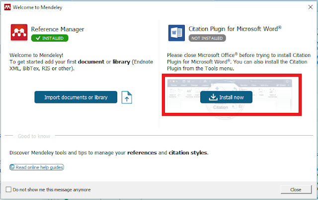 how to install word plugin mendeley