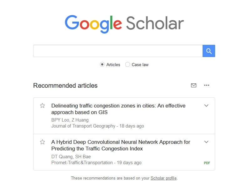 Google Scholar to Find Relevant Articles