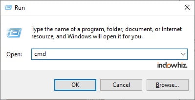 Kotak dialog "Run" di sistem operasi Windows 