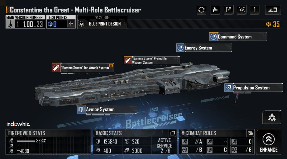 Modules customization in a ship variant.