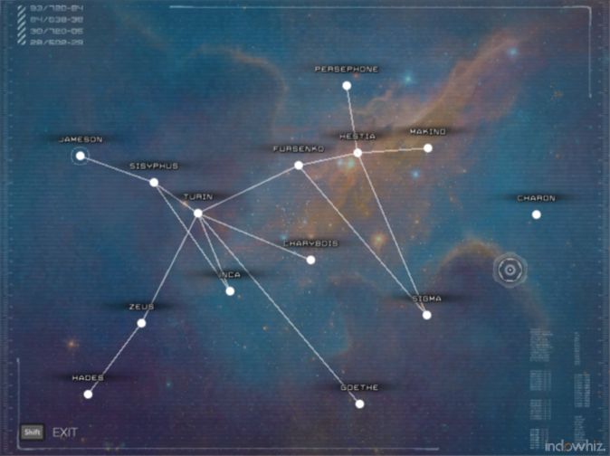 Sector map in Rebel Galaxy